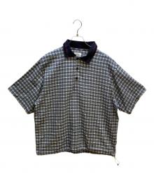 kelen（ケレン）の古着「JAFAR ニットカラーチェックポロシャツ」｜ブルー