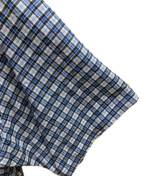 kelen（ケレン）kelen (ケレン) JAFAR ニットカラーチェックポロシャツ ブルー サイズ:38の古着・服飾アイテム