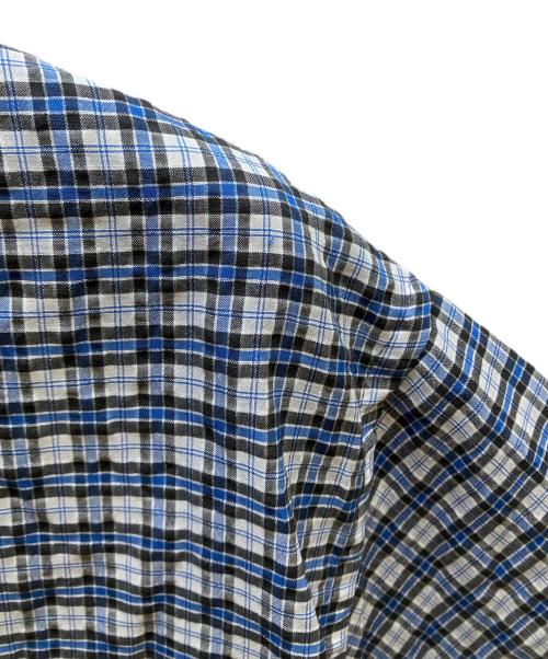 kelen（ケレン）kelen (ケレン) JAFAR ニットカラーチェックポロシャツ ブルー サイズ:38の古着・服飾アイテム
