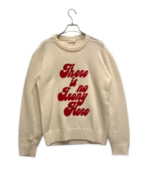 CELINE（セリーヌ）CELINE (セリーヌ) ロゴクルーネックニット アイボリー サイズ:Sの古着・服飾アイテム