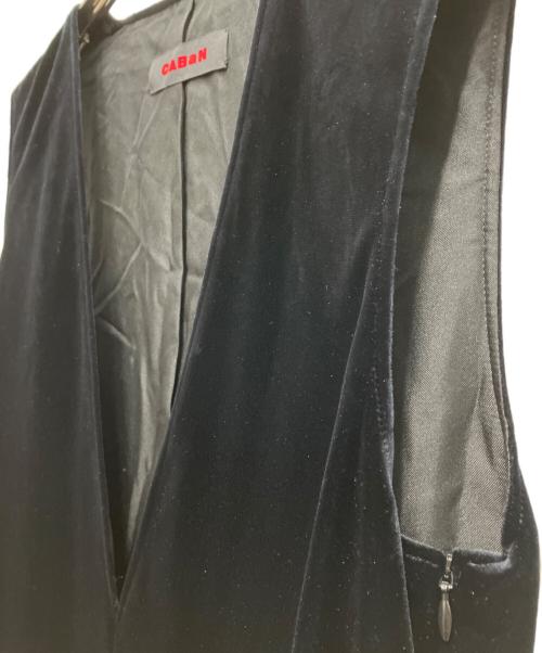 CABAN（キャバン）CABAN (キャバン) ソフトベロア Vネックロングワンピース ブラック サイズ:XSの古着・服飾アイテム