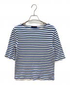 TOMORROW LAND collectionトゥモローランドコレクション）の古着「マリンボーダー ボートネックプルオーバー」｜アイボリー