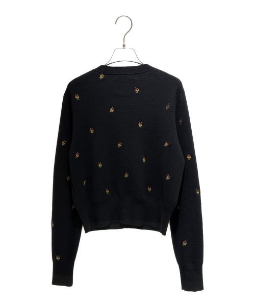 CABAN（キャバン）CABAN (キャバン) コットンカシミヤ フラワーエンブロイダリーカーディガン ブラック サイズ:FREEの古着・服飾アイテム