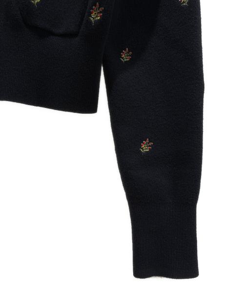 CABAN（キャバン）CABAN (キャバン) コットンカシミヤ フラワーエンブロイダリーカーディガン ブラック サイズ:FREEの古着・服飾アイテム