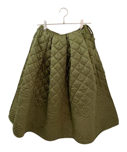 CECILIE BAHNSEN（セシリーバンセン）CECILIE BAHNSEN (セシリーバンセン) キルティングスカート オリーブ サイズ:38の古着・服飾アイテム