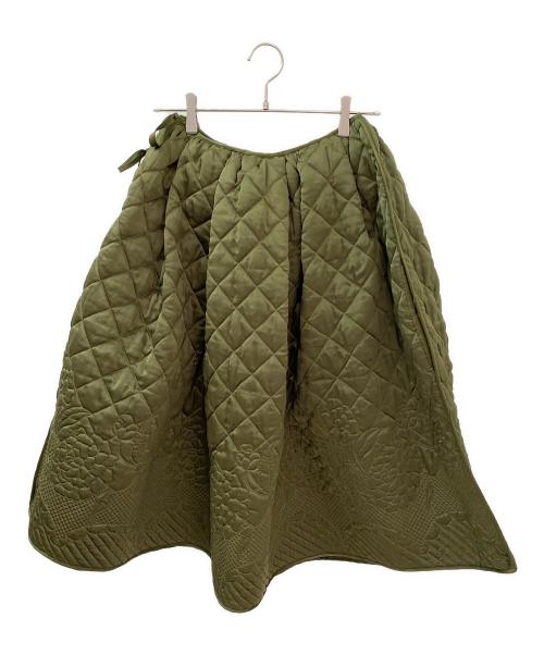 CECILIE BAHNSEN（セシリーバンセン）CECILIE BAHNSEN (セシリーバンセン) キルティングスカート オリーブ サイズ:38の古着・服飾アイテム