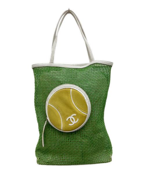 CHANEL（シャネル）CHANEL (シャネル) トートバッグ グリーン×ホワイトの古着・服飾アイテム