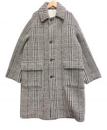 Vandori×DESIGNWORKS（ヴァンドリ×デザインワークス）の古着「別注 グレンチェック ニットコート」｜ブラック