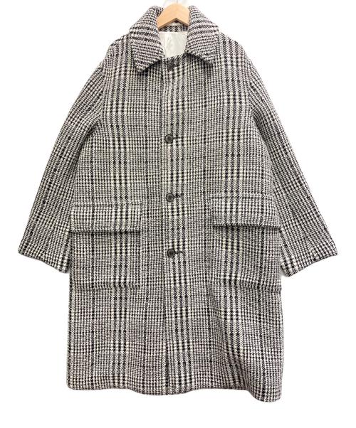 Vandori（ヴァンドリ）Vandori (ヴァンドリ) DESIGNWORKS (デザインワークス) 別注 グレンチェック ニットコート ブラック サイズ:サイズ　SMの古着・服飾アイテム