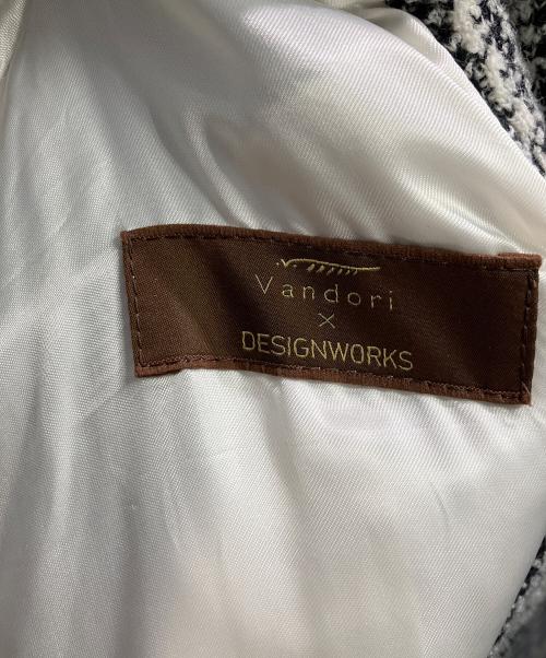 Vandori（ヴァンドリ）Vandori (ヴァンドリ) DESIGNWORKS (デザインワークス) 別注 グレンチェック ニットコート ブラック サイズ:サイズ　SMの古着・服飾アイテム