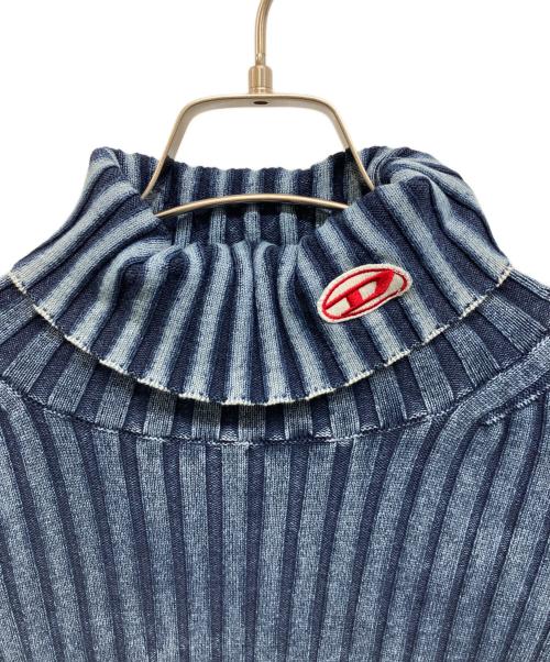DIESEL（ディーゼル）DIESEL (ディーゼル) K-RISTOPHER　リブタートルニット インディゴ サイズ:Lの古着・服飾アイテム