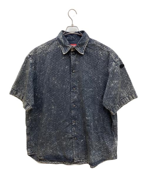 DIESEL（ディーゼル）DIESEL (ディーゼル) コットンポプリンガーメントダイ 半袖シャツ ブラック サイズ:48の古着・服飾アイテム