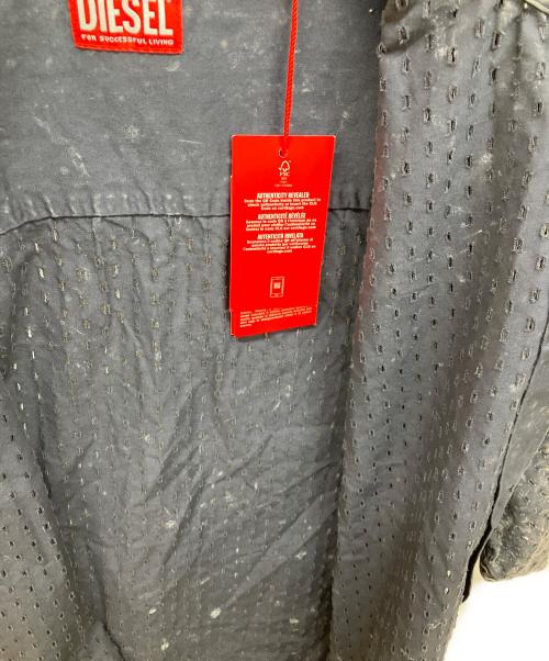 DIESEL（ディーゼル）DIESEL (ディーゼル) コットンポプリンガーメントダイ 半袖シャツ ブラック サイズ:48の古着・服飾アイテム