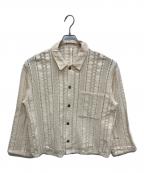 YUNIユニ）の古着「コットン ruschel lace シャツジャケット」｜アイボリー