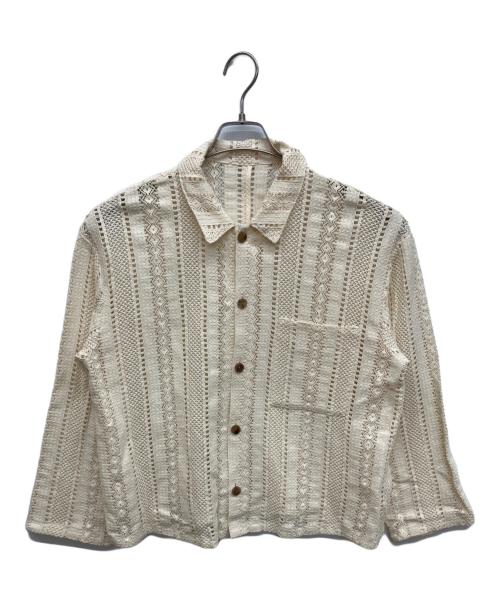 YUNI（ユニ）YUNI (ユニ) コットン ruschel lace シャツジャケット アイボリー サイズ:FREEの古着・服飾アイテム