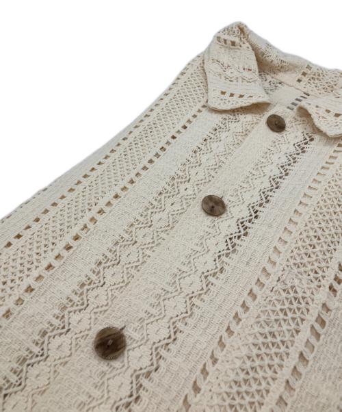 YUNI（ユニ）YUNI (ユニ) コットン ruschel lace シャツジャケット アイボリー サイズ:FREEの古着・服飾アイテム