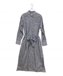 Max Mara WEEK END LINE（マックスマーラ ウイークエンドライン）の古着「ストライプシャツワンピース」｜ブルー×ホワイト