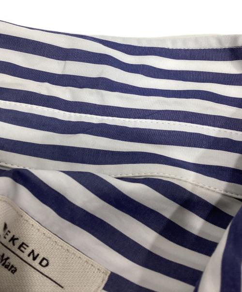 Max Mara WEEK END LINE（マックスマーラ ウイークエンドライン）Max Mara WEEK END LINE (マックスマーラ ウイークエンドライン) ストライプシャツワンピース ブルー×ホワイト サイズ:38の古着・服飾アイテム