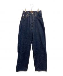 Something（サムシング）の古着「スーパーハイライズワイドストレートデニムパンツ」｜インディゴ