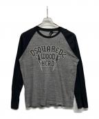 DSQUARED2ディースクエアード）の古着「ダメージ加工 ラグランカットソー」｜グレー