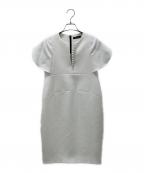 YOKO CHANヨーコチャン）の古着「Flared sleeve Pearl Slit line Dress」｜ホワイト