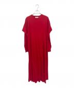 nagonstansナゴンスタンス）の古着「drape square easycare dress」｜レッド