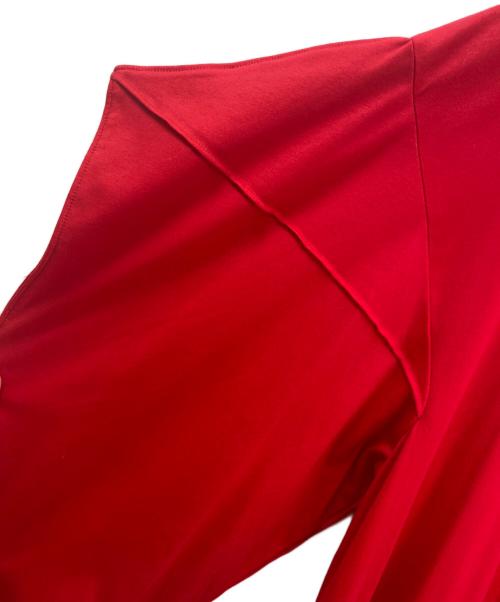 nagonstans（ナゴンスタンス）nagonstans (ナゴンスタンス) drape square easycare dress レッド サイズ:Mの古着・服飾アイテム