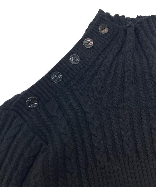 Jean Paul GAULTIER（ジャンポールゴルチェ）Jean Paul GAULTIER (ジャンポールゴルチェ) ニットドッキングシルクレースワンピース ブラック サイズ:40の古着・服飾アイテム