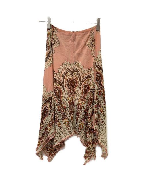 Jean Paul GAULTIER（ジャンポールゴルチェ）Jean Paul GAULTIER (ジャンポールゴルチェ) プリントパワーネットイレギュラーヘムスカート ピンク サイズ:40の古着・服飾アイテム