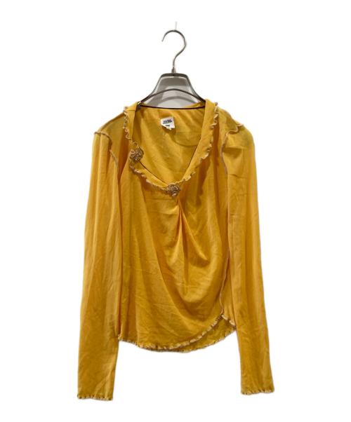 Jean Paul Gaultier FEMME（ジャンポールゴルチエ フェム）Jean Paul Gaultier FEMME (ジャンポールゴルチェフェム) パワーネットメロウカットソー イエロー サイズ:40の古着・服飾アイテム