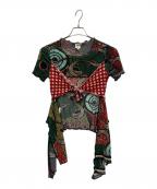 Jean Paul Gaultier FEMMEジャンポールゴルチエ フェム）の古着「総柄パワーネットカットソー」｜グリーン