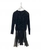 Jean Paul Gaultier FEMMEジャンポールゴルチエ フェム）の古着「パワーネットフリンジカーディガン」｜ブラック