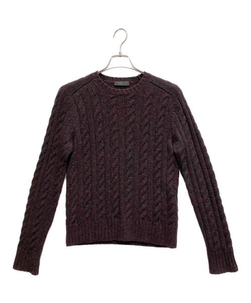 PRADA（プラダ）PRADA (プラダ) カシミヤ混ケーブルニット パープル サイズ:46の古着・服飾アイテム