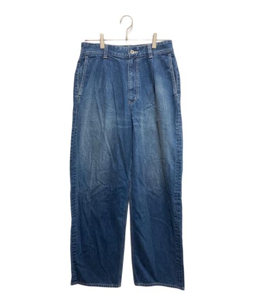 Veritecoeur（ヴェリテクール）Veritecoeur (ヴェリテクール) デニムタックパンツ インディゴBLEACH サイズ:2の古着・服飾アイテム