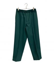 JIL SANDER（ジルサンダー）の古着「ウールギャバジン リラックス テーパードパンツ」｜グリーン