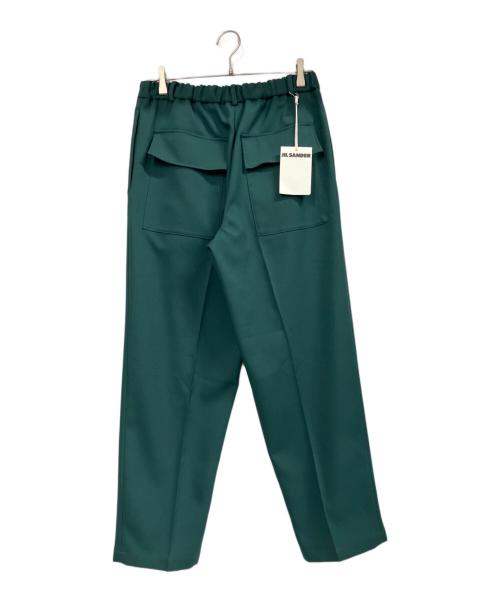 JIL SANDER（ジルサンダー）JIL SANDER (ジルサンダー) ウールギャバジン リラックス テーパードパンツ グリーン サイズ:44の古着・服飾アイテム