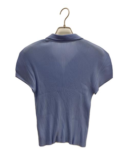 PLEATS PLEASE（プリーツプリーズ）PLEATS PLEASE (プリーツプリーズ) プリーツポロシャツ ブルー サイズ:3の古着・服飾アイテム