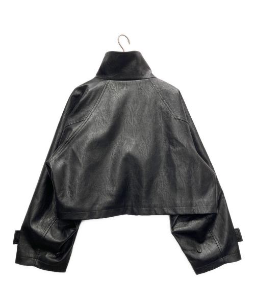 BLACK by moussy（ブラックバイマウジー）BLACK by moussy (ブラックバイマウジー) fake leather wide blouson ブラック サイズ:FREEの古着・服飾アイテム