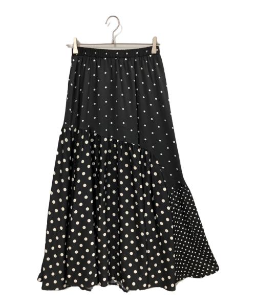BEARDSLEY（ビアズリー）BEARDSLEY (ビアズリー) ドットパッチワークロングスカート ブラック サイズ:FREEの古着・服飾アイテム
