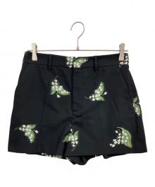 RED VALENTINO（レッドヴァレンティノ）の古着「メイリリー モチーフ ギャバジン ジャカード ショートパンツ」｜ブラック