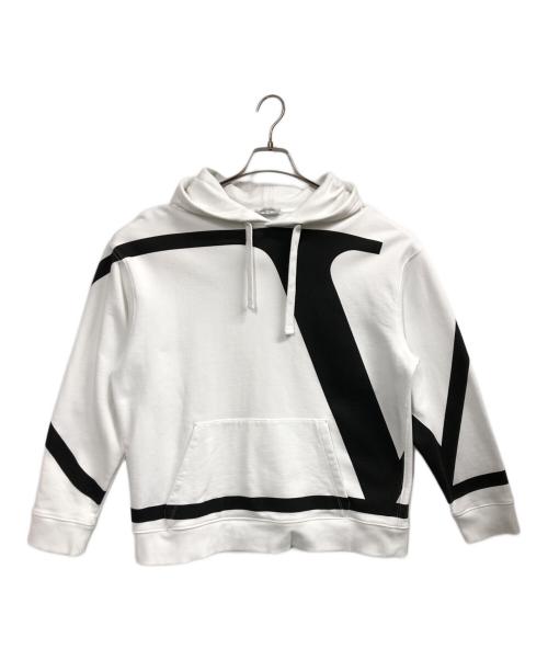 VALENTINO（ヴァレンティノ）VALENTINO (ヴァレンティノ) プルオーバーパーカー ホワイト サイズ:XSの古着・服飾アイテム