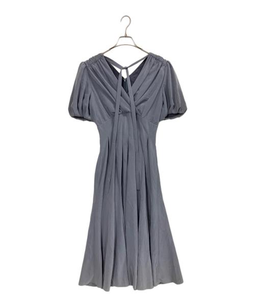 CASA FLINE（カーサフライン）CASA FLINE (カーサフライン) カシュクールアセテートワンピース グレー サイズ:FREEの古着・服飾アイテム