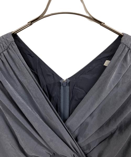 CASA FLINE（カーサフライン）CASA FLINE (カーサフライン) カシュクールアセテートワンピース グレー サイズ:FREEの古着・服飾アイテム