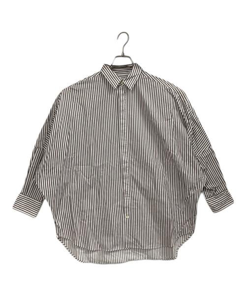 UNION LAUNCH（ユニオンランチ）UNION LAUNCH (ユニオンランチ) ストライプシャツ ホワイト×ブラウン サイズ:FREEの古着・服飾アイテム