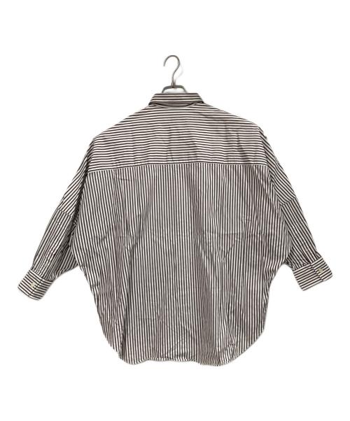 UNION LAUNCH（ユニオンランチ）UNION LAUNCH (ユニオンランチ) ストライプシャツ ホワイト×ブラウン サイズ:FREEの古着・服飾アイテム