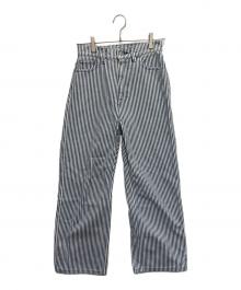 R.H.Vintage（ロンハーマン・ヴィンテージ）の古着「ヒッコリーストライプパンツ」｜ホワイト×ネイビー