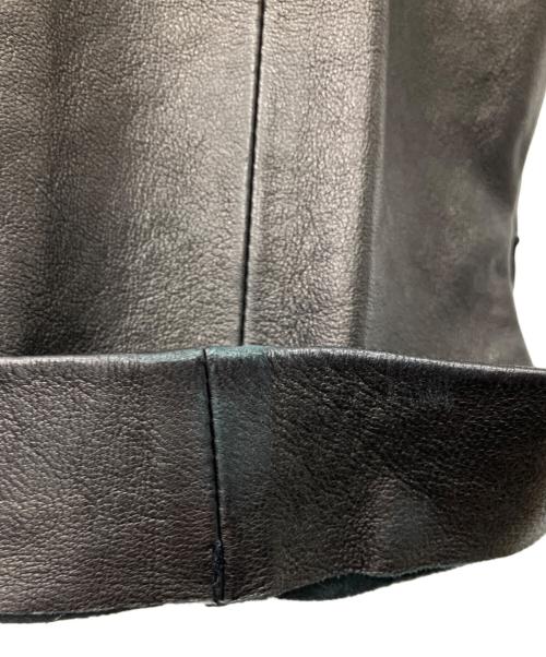 KHAITE（ケイト）KHAITE (ケイト) テーパード レザーパンツ ブラック サイズ:4の古着・服飾アイテム