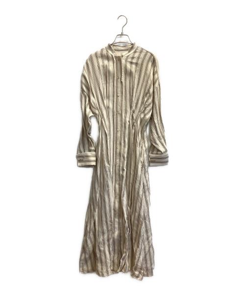 MaxMara（マックスマーラ）MaxMara (マックスマーラ) ストライプシャツワンピース アイボリー サイズ:40の古着・服飾アイテム