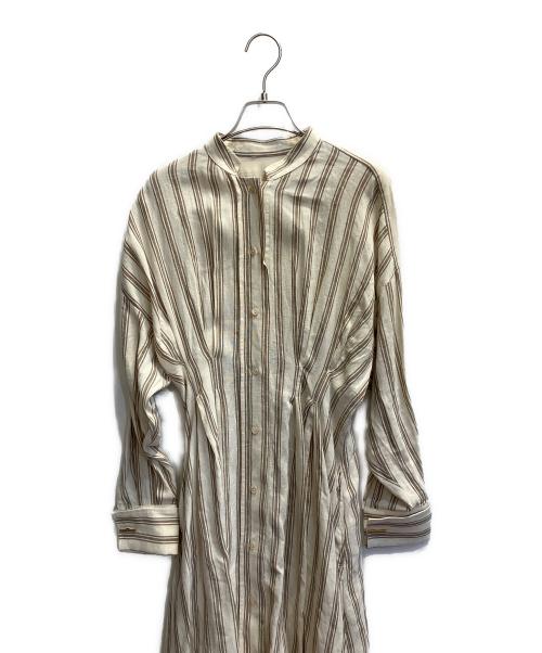 MaxMara（マックスマーラ）MaxMara (マックスマーラ) ストライプシャツワンピース アイボリー サイズ:40の古着・服飾アイテム