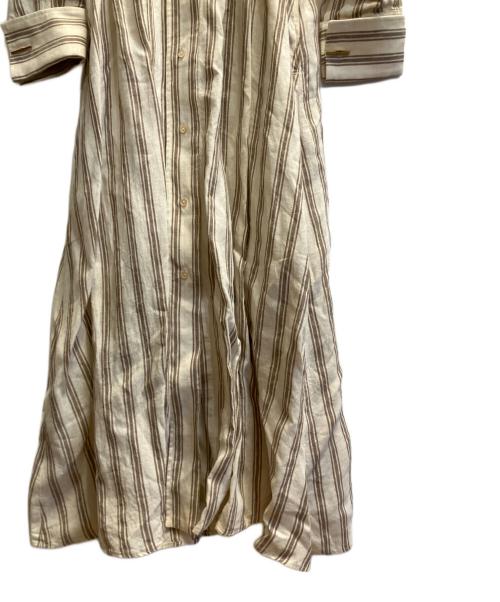 MaxMara（マックスマーラ）MaxMara (マックスマーラ) ストライプシャツワンピース アイボリー サイズ:40の古着・服飾アイテム